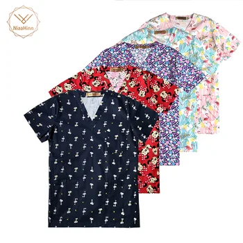 

High quality Medical Surgical Uniforms pharmacy Hospital Nurse Scrub Tops Breathable Beauty salon Dentistry Pet doctor overalls