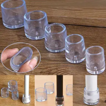 

Chair Leg Feet Cap Round Furniture Stool Floor Transparent Leveling Protector Pads Cover Table Silicone Non-slip S Y7D4