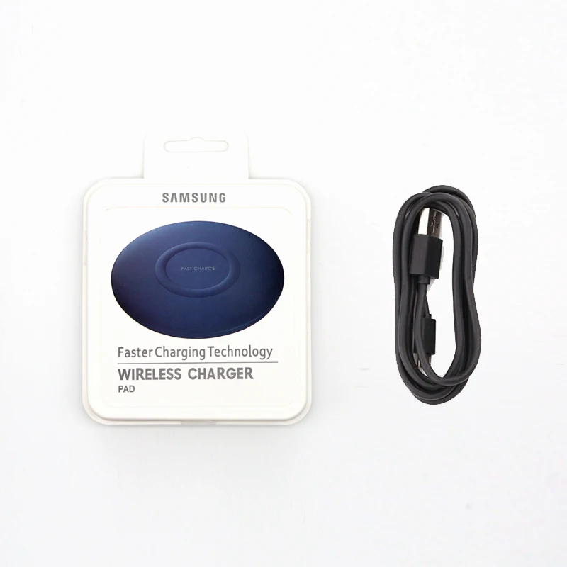 Оригинальное Быстрое беспроводное зарядное устройство samsung для Galaxy S10 S9 S8 Plus S7 Edge Note10+ 9/8X10 Вт Qi Pad EP-P1100 - Тип штекера: charger and cable