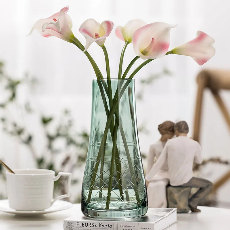 

Mini Nordic Glass Vase Garden Minimalist Decor Dry Flower Vase Crystal Hydroponics Flower Pots Wazony Home Decoration BI50VS