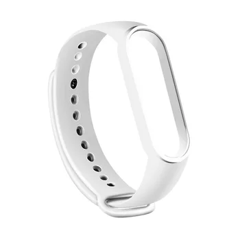 

for Xiaomi Mi Band 5 Strap Bracelet Wristband Smart Bracelet Silicone Wristband Replacement Soft TPU Strap White