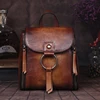 Female High Quality Genuine Leather Rucksack Girls Travel Bags Brush Color Daypack Knapsack Retro Real Cowhide Women Backpack ► Photo 1/6