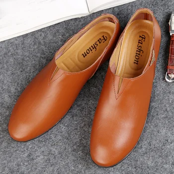 

2019 Spring Male Comfort Footwear Shoes Fashion Flats Loafers Slip-on Flock Casual Shoes Men walking shoes Light Boat Shoes %006