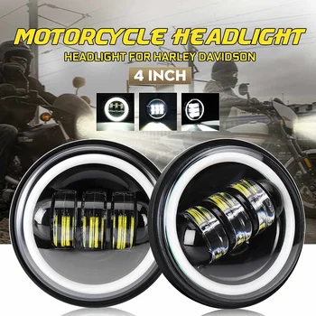 

4 Inch 10-32V 2400LM 6000K CE Motorcycle LED Front Headlight Flood Light Spot Fog Passing Light With Angel Circle Lights IP67
