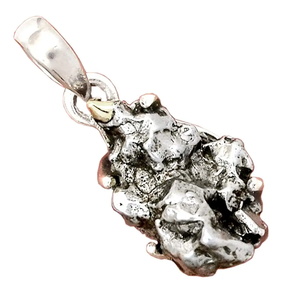 

Genuine METEORITE CAMPO DEL CIELO Pendant 925 Sterling Silver, 25.5 mm, AP6351