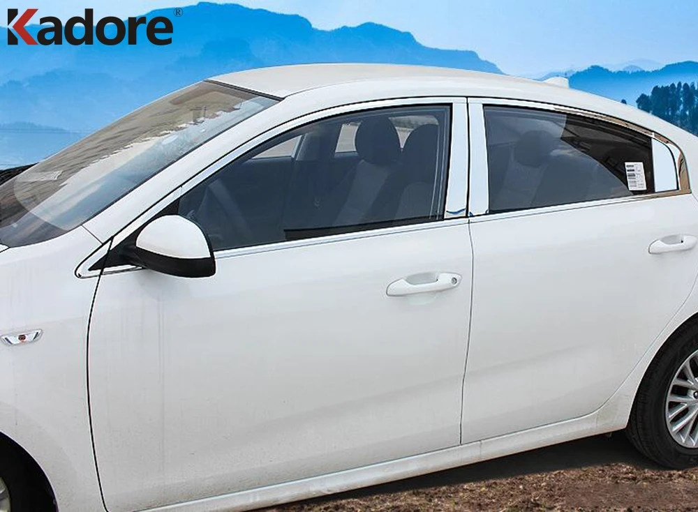 Для Kia Rio 4 X line 2018 2019 седан наружные аксессуары из нержавеющей стали оконные стойки