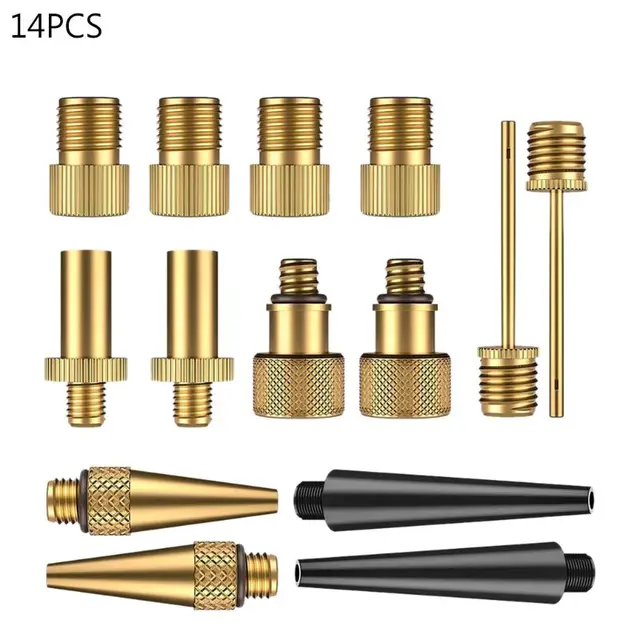 3//15pcs Brass Presta and Schrader Valve Adapter Kit Needle Ball Pump Tire W7X9