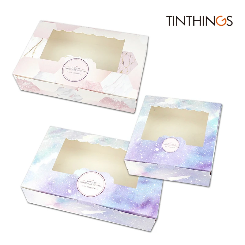 20PCSGiftBoxWithWindowGalaxyStarWeddingGiftBoxForCakeCandy