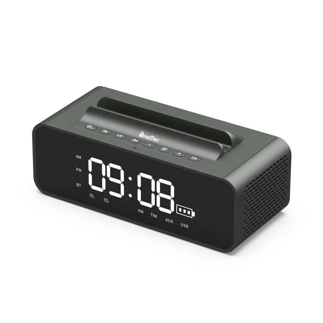 Oneder V06 Smart Bluetooth Speaker LED Display Bedside Clock Alarm Clock Mobile Phone Support Card Instert Sound