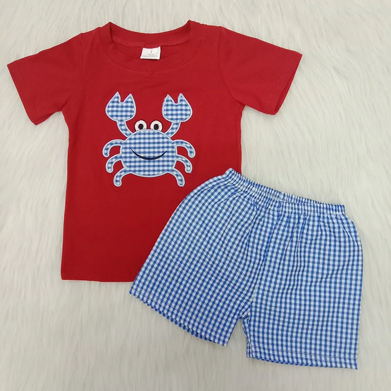 2020 Summer Boy Set Crab Cute Cotton Male Baby Set Toddler Boys