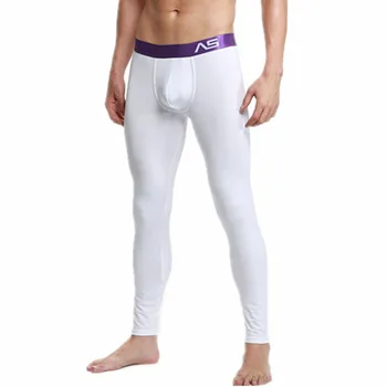 

Men's cotton Thermal Underwear Bottoms Warm Slim Low Rise Long Johns Leggings Breathable Elastic Tight Pants male