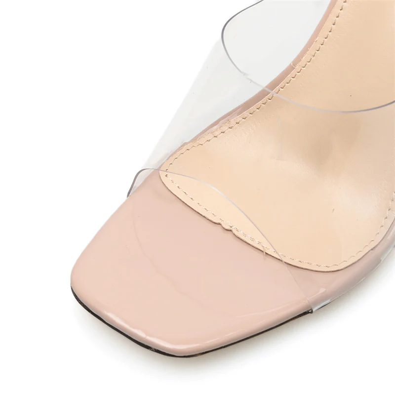 Г., летние женские туфли на высоком каблуке 9,5 см, украшенные кристаллами; прозрачные шлепанцы на необычном каблуке; женские прозрачные шлепанцы с открытым носком; серебристая обувь