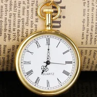 Retro Quartz Movement Pocket Watch Men Women Fashion Pendant Clock with Necklace Chain