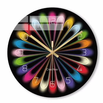 

Modern Rainbow Colorful Wall Clock Creative Fantastic Abstract Art Style New Quartz Wall Clock Office Study Home Decor W