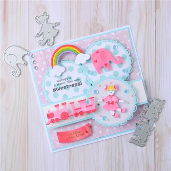 

DiyArts Baby Metal Cutting Dies Girl Elephant For Craft Die Scrapbooking Embossing Stencil DIY Die Cut Card Decoration 2019