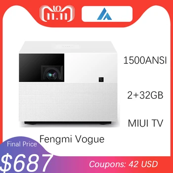 

Fengmi Vogue 1080P Projector DLP 1500ANSI Lumens 2GB+32GB Android Wifi Support 4K Projector Home Theater Beamer