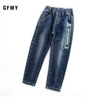 

GFMY 2019 Autumn Winter Straight Type letter 5-16Year Big Boys Jeans Leisure Big Pocket Slim Children's jeans