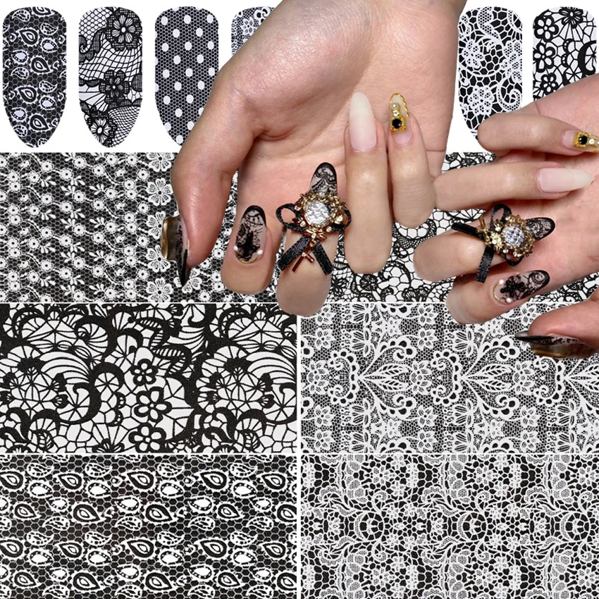 lace design nail art