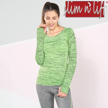 

Workout Running Thumb Hole Shirts for Women Long Sleeve Quick Dry Tech Stretch Tops Hiking Clothing Activewear