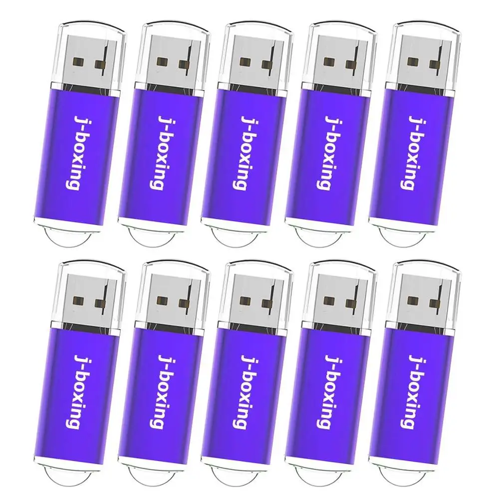 J-бокс USB флэш-накопитель 10 шт./упак. 1 Гб 2 Гб 4 ГБ 8 ГБ 16 ГБ оперативной памяти, 32 Гб встроенной памяти, прямоугольник флеш-накопитель флэш-накопитель USB 2,0 памяти с Кепки для ПК Mac - Цвет: Фиолетовый