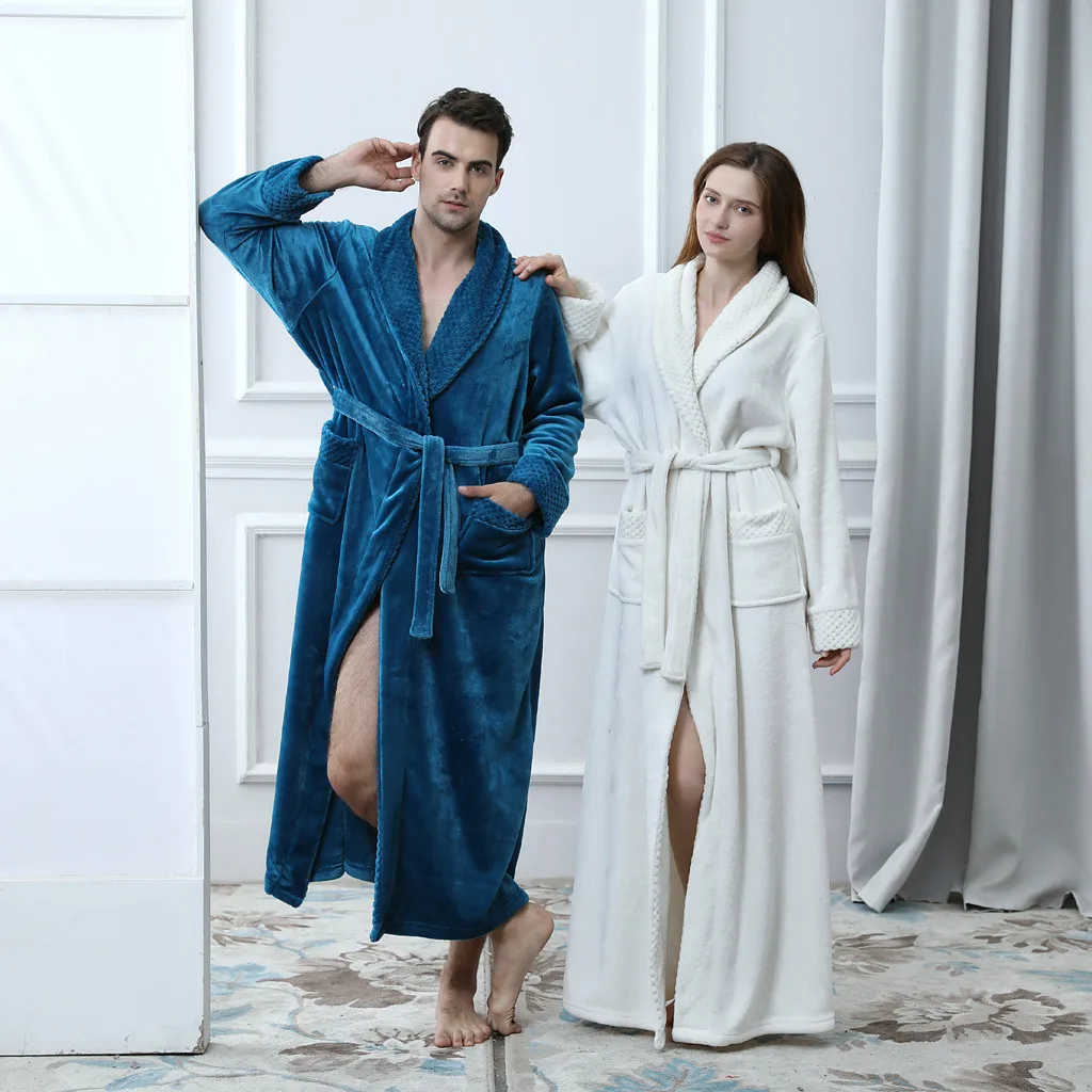 JAYCOSIN, мужской халат, зимний плотный бархатный халат, пижама, Мужская одежда для сна, с карманами, с поясом, одежда для сна, халаты