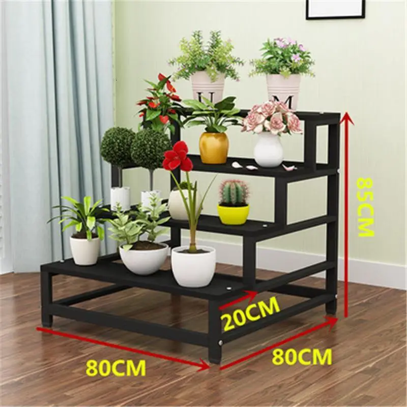 Version I Balkon деревянные полки для Jardin Estanteria Para Macetas открытый стенд балкон цветок Stojak Na Kwiaty Dekoration завод полка - Цвет: Version I