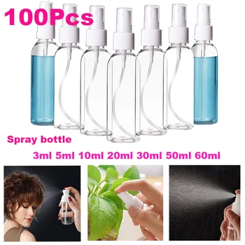 

100 Pcs Fine Mist Clear Spray Bottles with Pump Spray Cap, Reusable and Refillable Small Empt