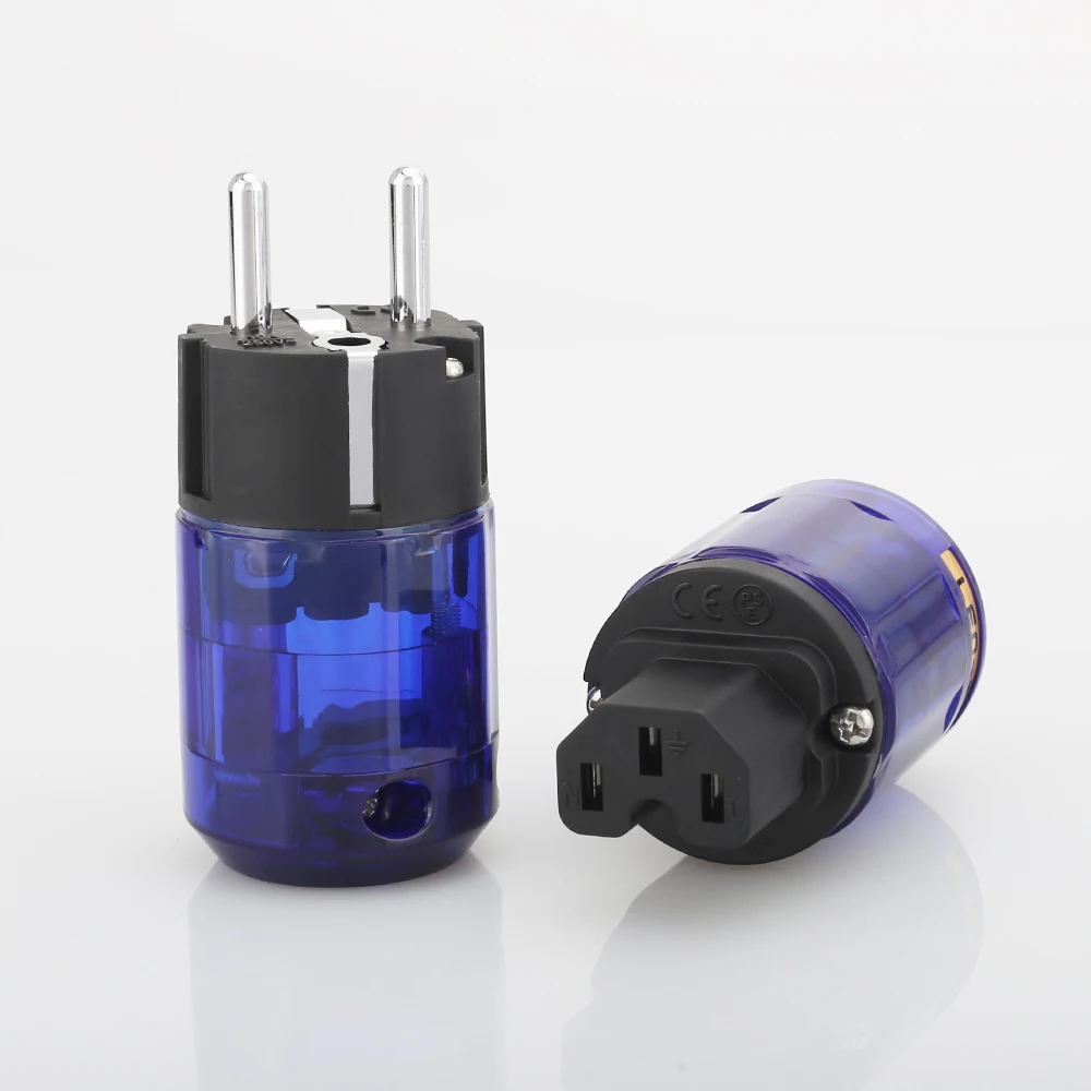 Штепсельная Вилка европейского стандарта Schuko с родиевым покрытием + коннектор IEC