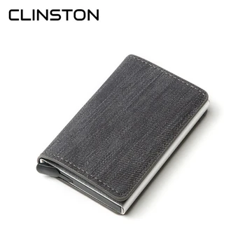

RFID Male PU Leather Credit Card Holder Man Automatic Aluminum Alloy Business ID Bank Cardholder Smart Wallet Mini Purse for Men