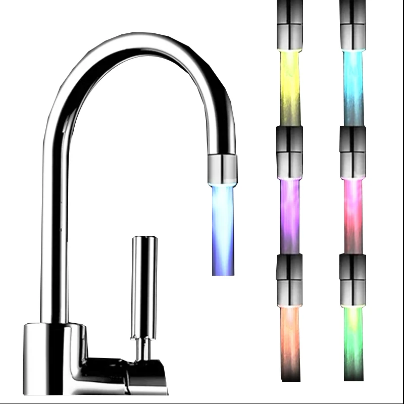 

Kitchen Faucet Aerator Shower Diffuser Nozzle Water Saver LED Light Color Bubbler Extender Kitchen Faucet Head Retail Wholesale