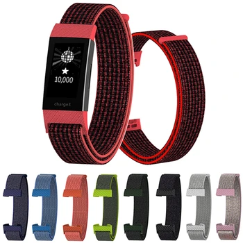 

Sport Bands Compatible for Fitbit Charge 3 Stretchable Nylon Fiber Band Replacement Strap Band Magic Tape Loop Fitness Tracker