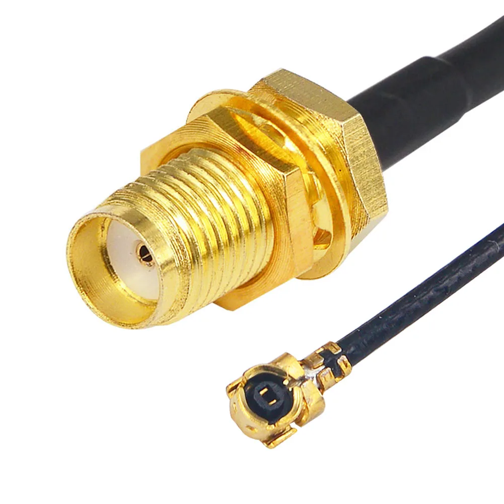 433Mhz Antenna 5dbi SMA Plug Connector Straight Wifi Ham Radio + SMA female bulkhead to Ufl./IPX pigtail cable 1.13 15cm
