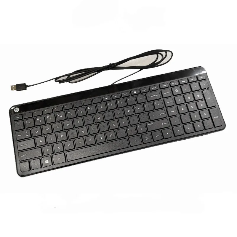 New Usb Keyboard For Hp Laptop Desktop Computer External Wired Keyboard Kbah21 Silent Chocolate Spanish Layout - Keyboards - AliExpress