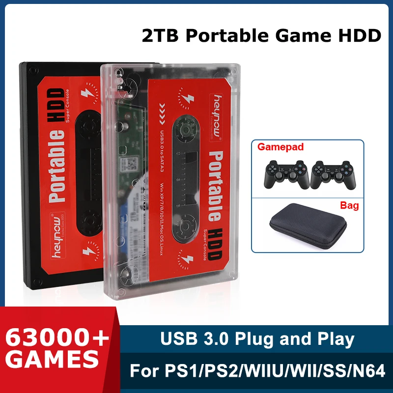 Внешний игровой жесткий диск встроенный 63000 + игр для ноутбука/ПК/Windows/Mac OS