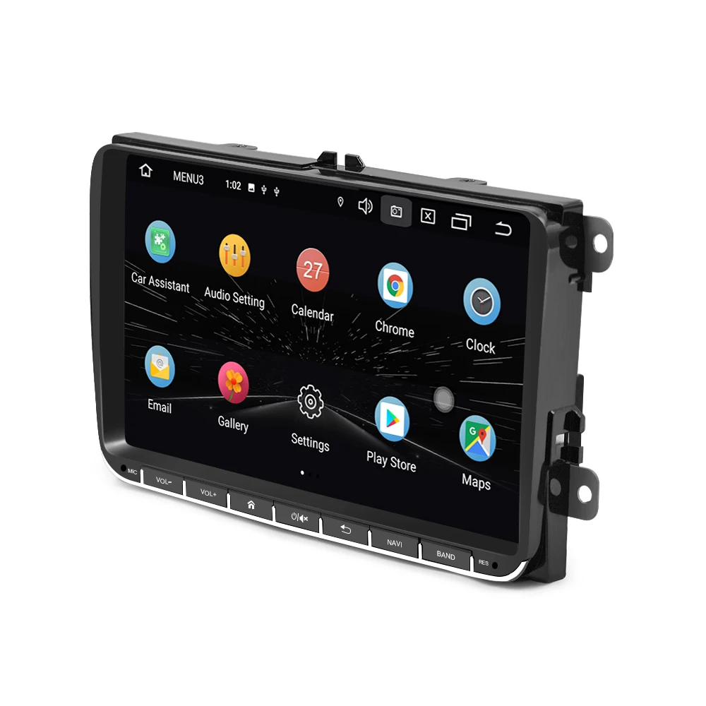 Sale AMPrime 2 din Autoradio 9" Android 9.0 car Multimedia Quad-core Car Radio Touch Screen GPS WIFI Bluetooth USB/AUX/FM MP5 Player 7
