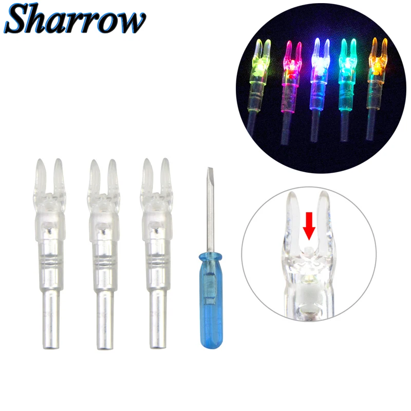 

3/6pcs Automatically Luminous High Quality Bow Arrow Nock Hunting Shooting Fit 7.6mm Arrow Shaft Lighted Glowing Tail