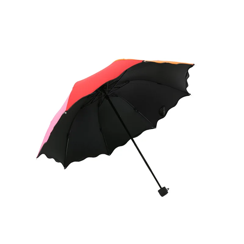 

Light Sun Umbrella Female Anti Uv Sunshade Creative Three Folding Sunny Portable Rain Umbrella Parasols Windproof Ambrella B