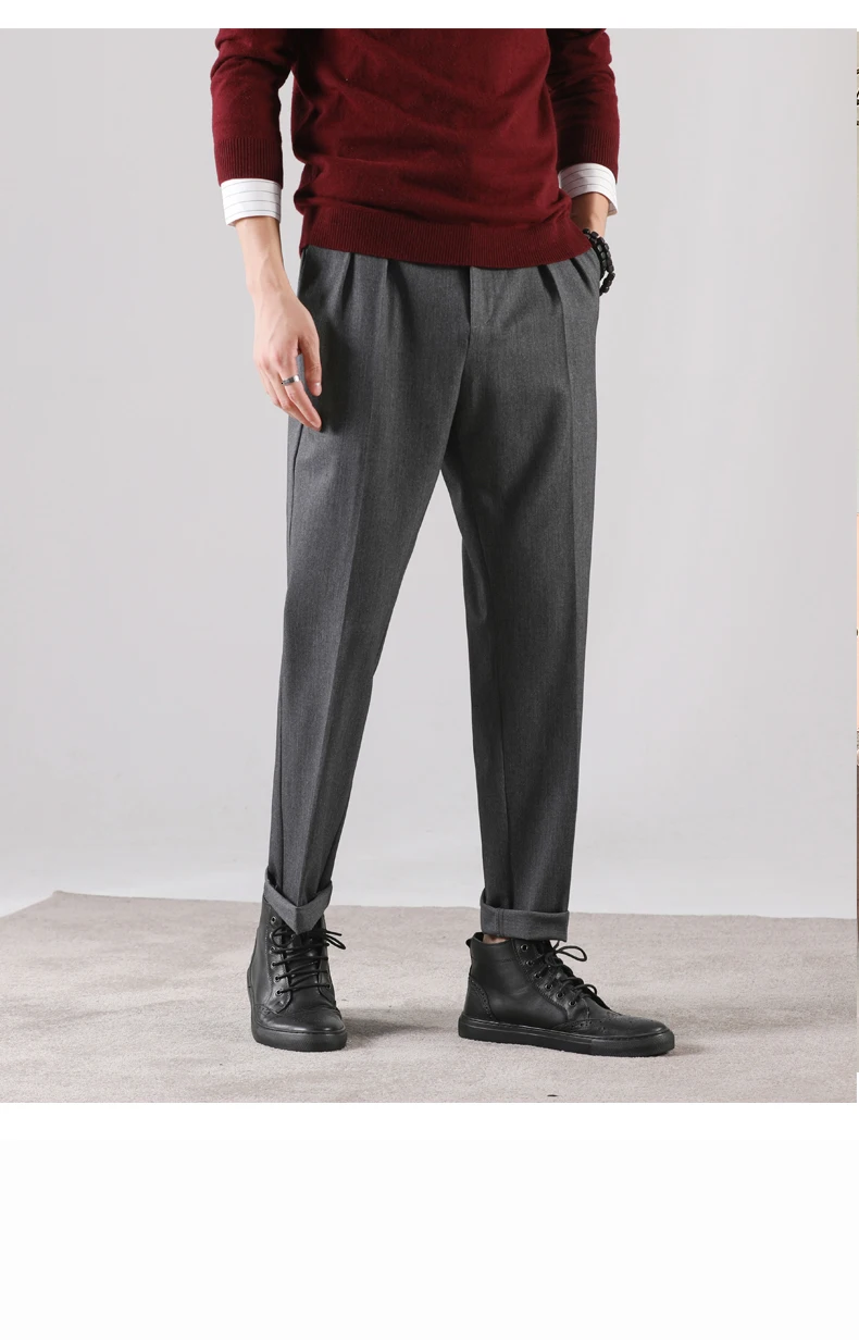 Хорошая Осенняя поп Корейская версия ретро свободный Британский Прямой Тонкий мужской красивый повседневный костюм брюки