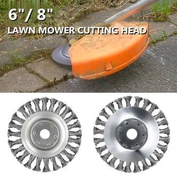 

6/8 Inch Steel Wire Weeding Brush Mower Universal Grass Head Steel Wire Derusting Weeding Plate Accessories Garden Lawn Supplies