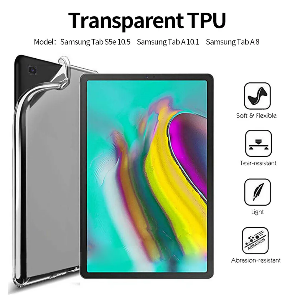 

TPU Transparent Cover Case For For Samsung Galaxy Tab A 8.0 2019 SM-T290 T295 T297 8.0 inch Tablet Case Shockproof Soft Case