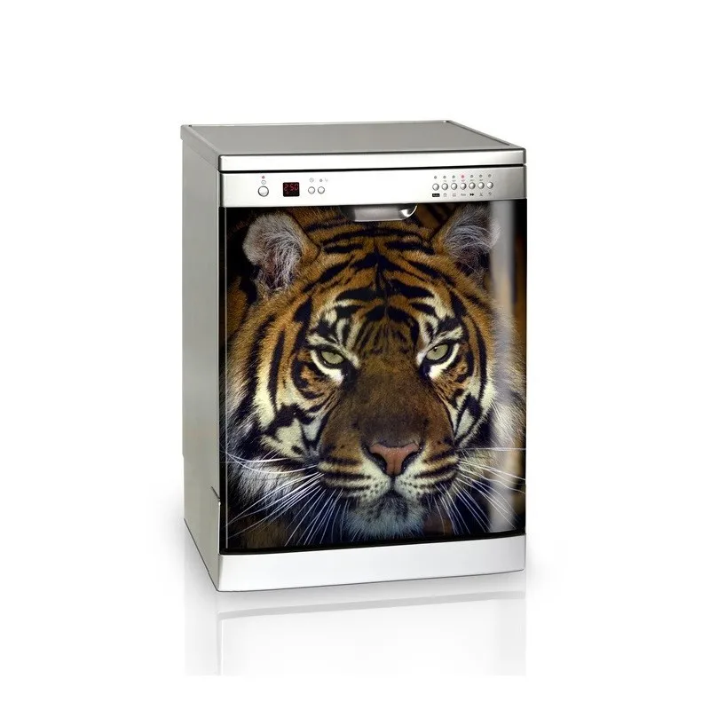 

Waterproof 3D Tiger Sunflower Self Adhesive Dishwasher Stickers Home Decor Renew PVC Mural Paper Print Art Picture For Bedroom