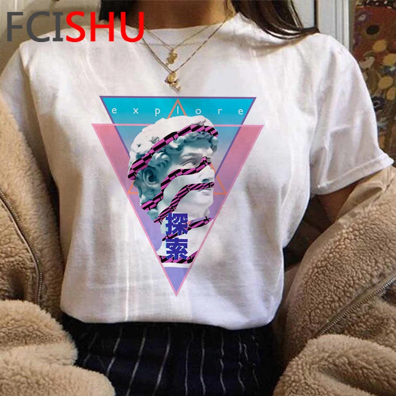 New Michelangelo Funny Cartoon Tshirt Women Grunge Aesthetic Hand Print T-shirt Graphic Oversized Tshirt Casual Top Tees Female