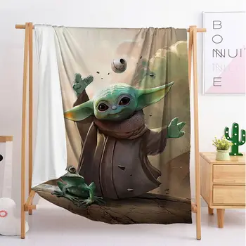 

Baby Yoda pink luxury animal crossing fabric blanket for bed custom photo weighted tapestry throw h fuzzy blanket 2