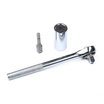 

3pcs Right Angled Screwdriver 3/8 Inch Flexible Swivel Head Flex Head Ratchet Quick-Release Tooth With Extension Bar Bits Holder