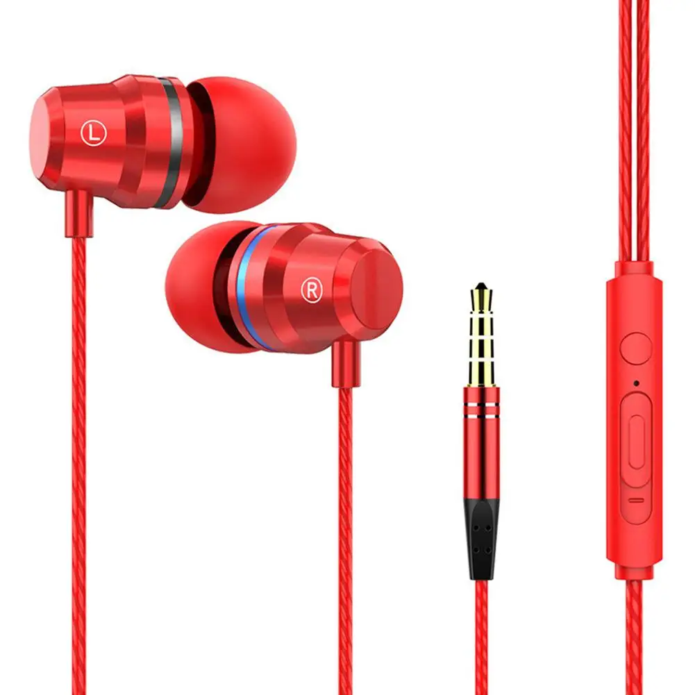 

Universal 3.5mm Wired In-Ear Earphone Heavy Bass Stereo Volume Control dual drive stereo In-Ear Earpiece With Mic Headphones