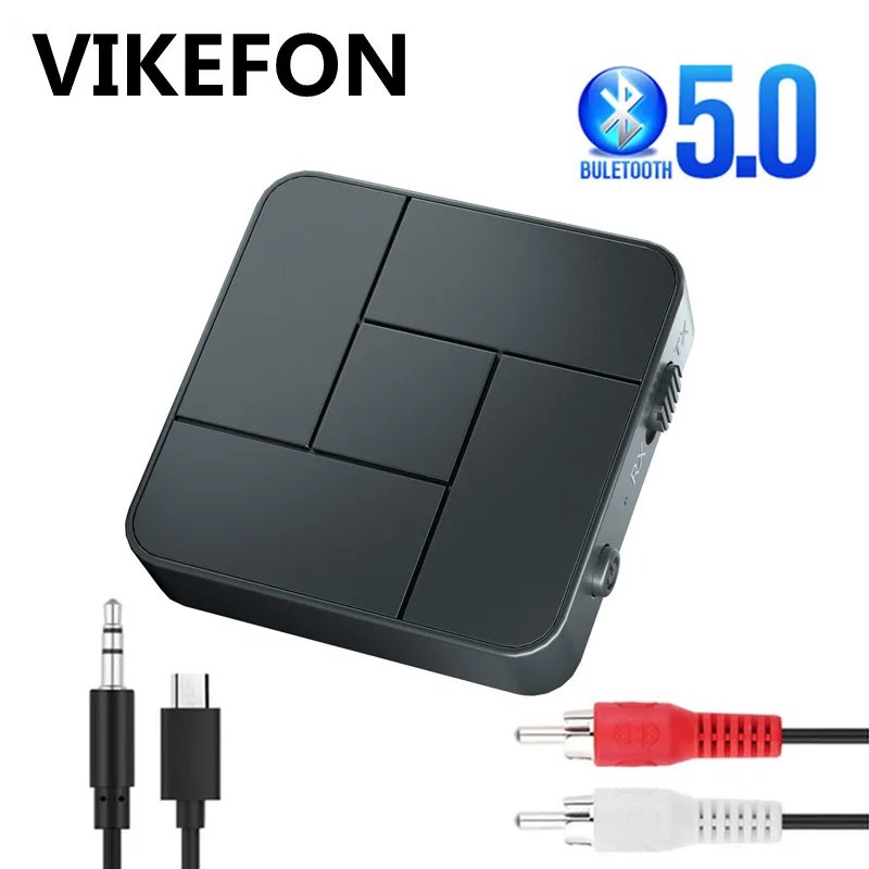 Bluetooth 5.0 Audio Receiver Transmitter 3.5mm AUX Jack RCA USB Dongle Stereo Wireless Adapter Mic Car TV PC Headphone