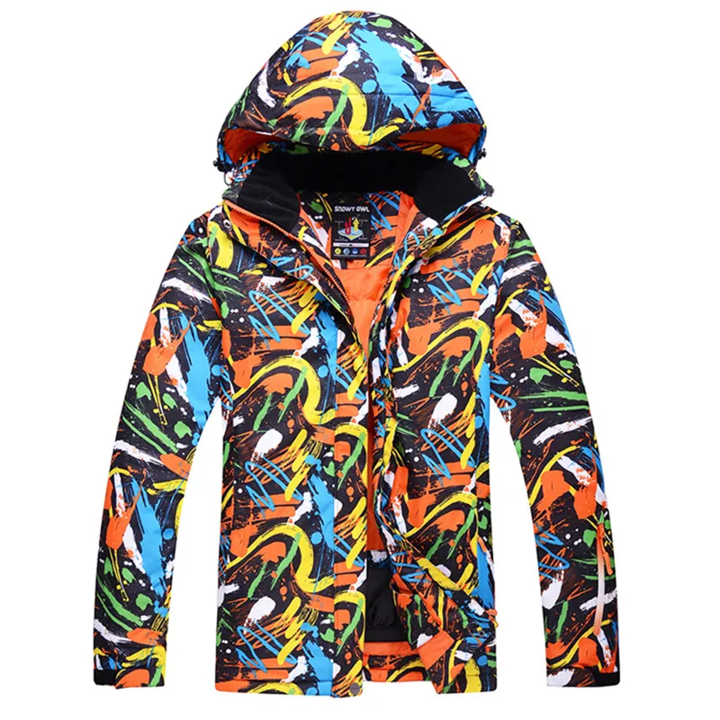 

Hot Arctic Queen Brand Waterproof Windproof Fabric Jacket Men's Skiing And Snowboard Jacket Graffiti Color Size From S To XL