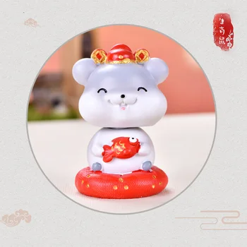 

Fairy Garden Miniatures Cartoon Lucky Mouse Resin Crafts Micro Landscape Home Decoration Accessories 2020 Christmas Gift