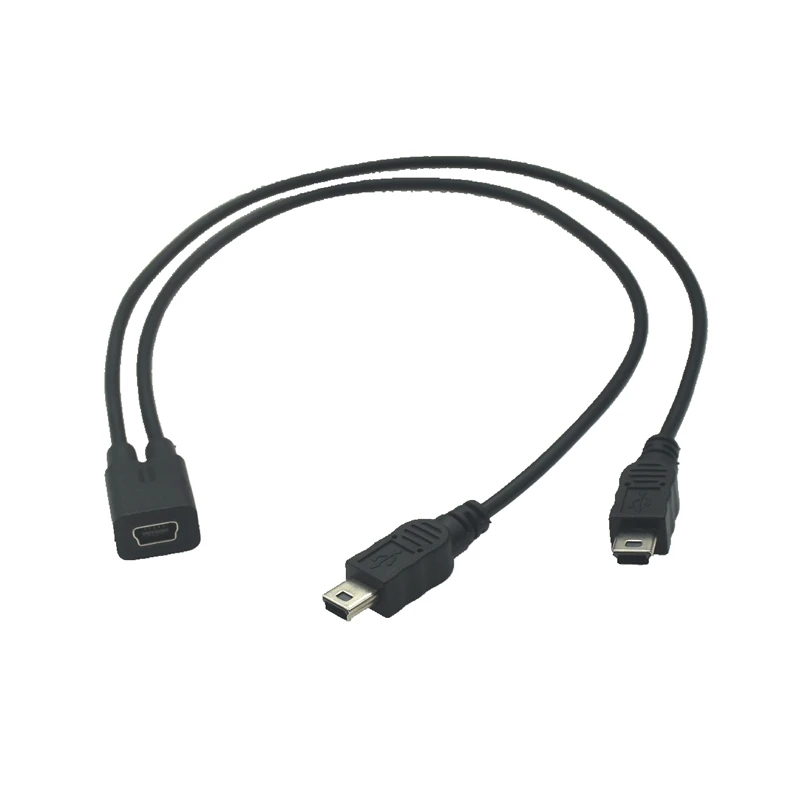 YIZITU Cavo sdoppiatore a Y da 5 pin maschio a 2 femmina, adattatore 2 in 1, cavo di ricarica, cavo dati e cavo micro USB, 30 cm, adattatore 2 in 1, cavo dati di ricarica
