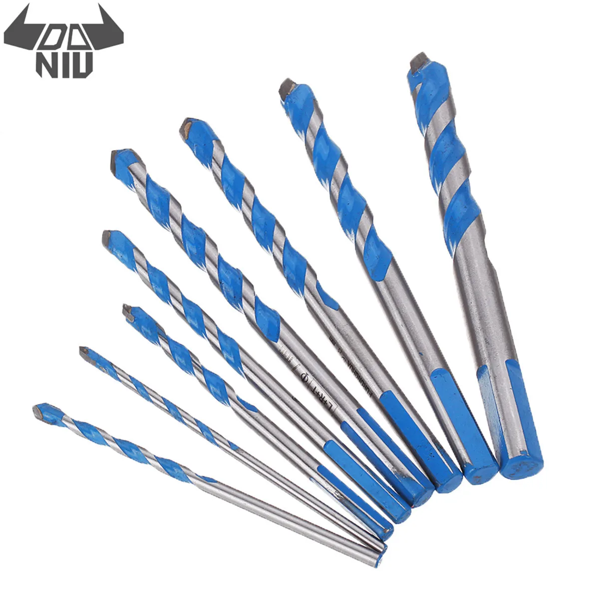 DANIU 8Pcs Multi Purpose Carbide Tip Drill Bits Set Multi Construction Hole Saw Cutter for Concrete Masonry Ceramics Tiles Wood